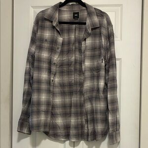 Vans Men's Gray Plaid Long-Sleeve Shirt